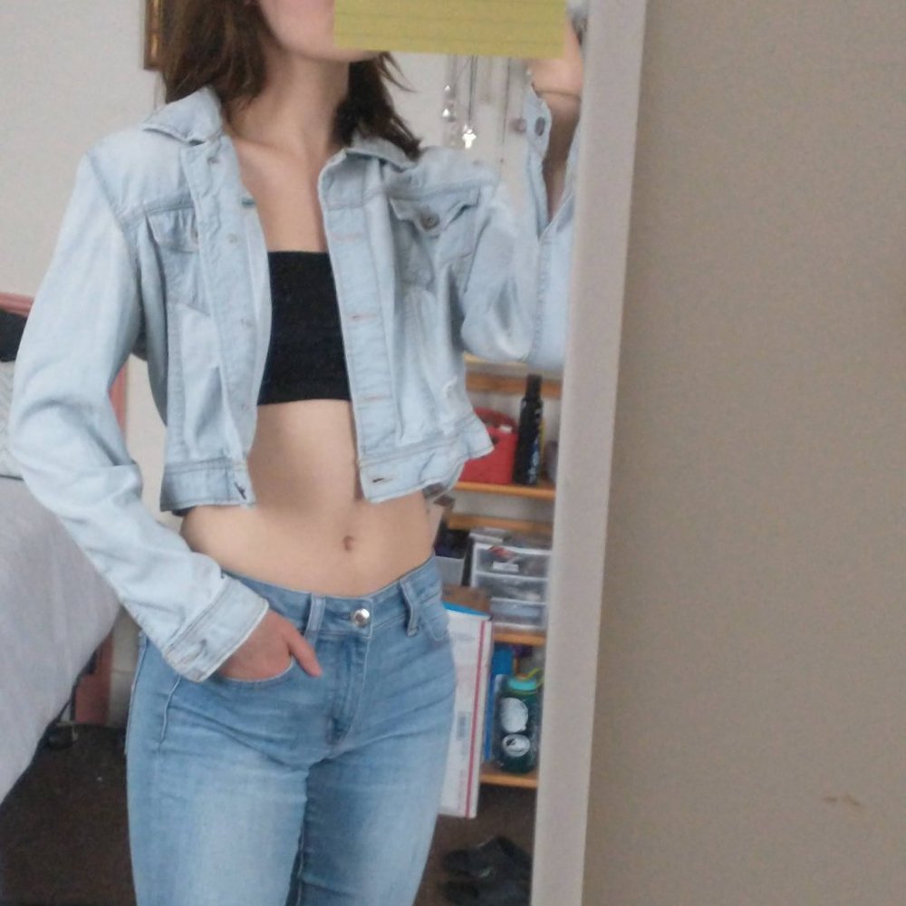 Cropped Light Wash Jean Jacket